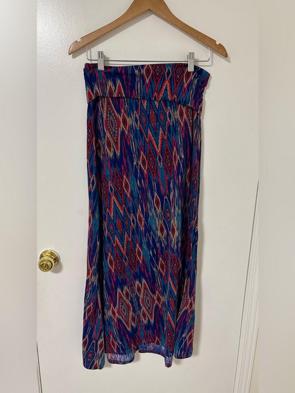 Women’s Printed Blue Boho Maxi Skirt
